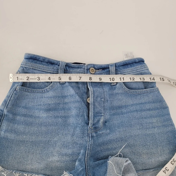 Hollister ultra high rise 3" momshorts vintage stretch shorts distressed hem 25 - Picture 8 of 8